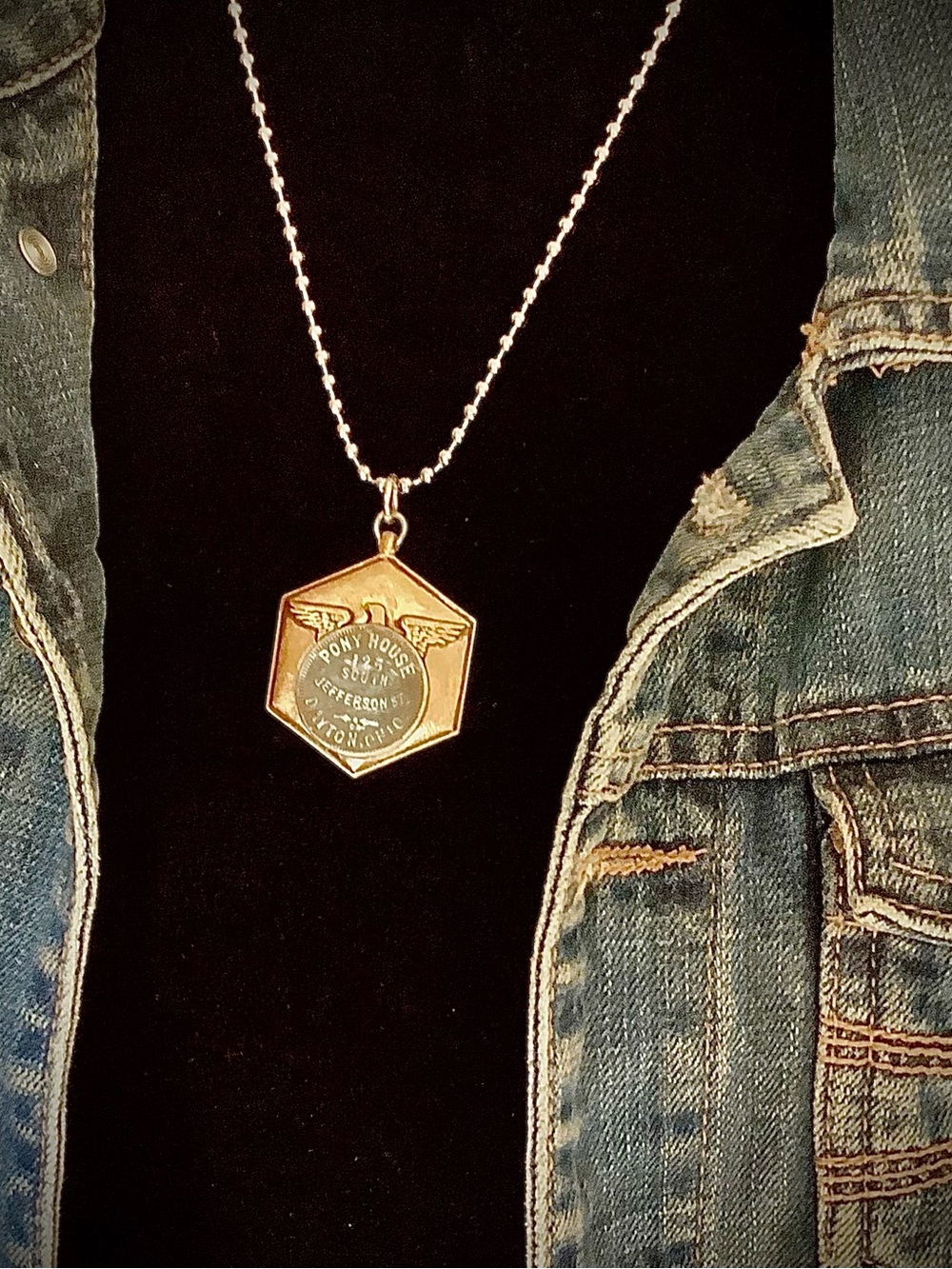 Brass Pendant with antique token